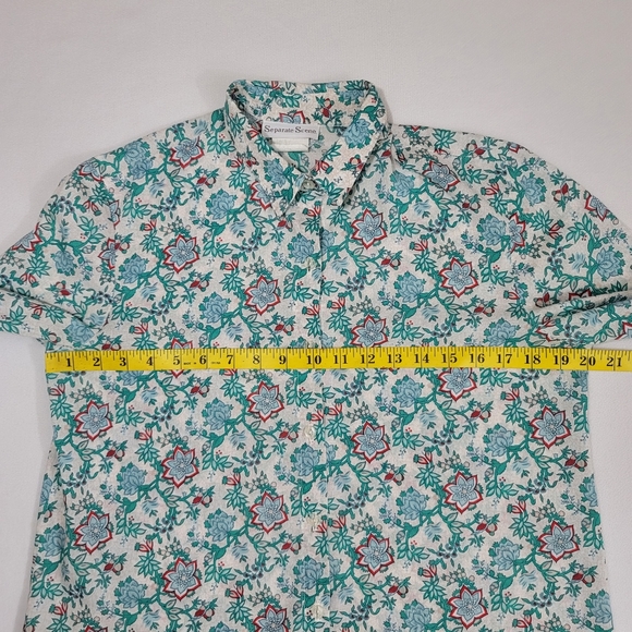 Vtg Floral Print Button Front Long Sleeve Blouse Top - Picture 7 of 12